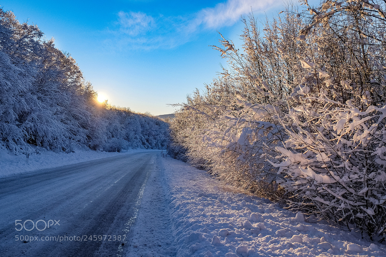 Fujifilm X-T10 sample photo. Winter road photography