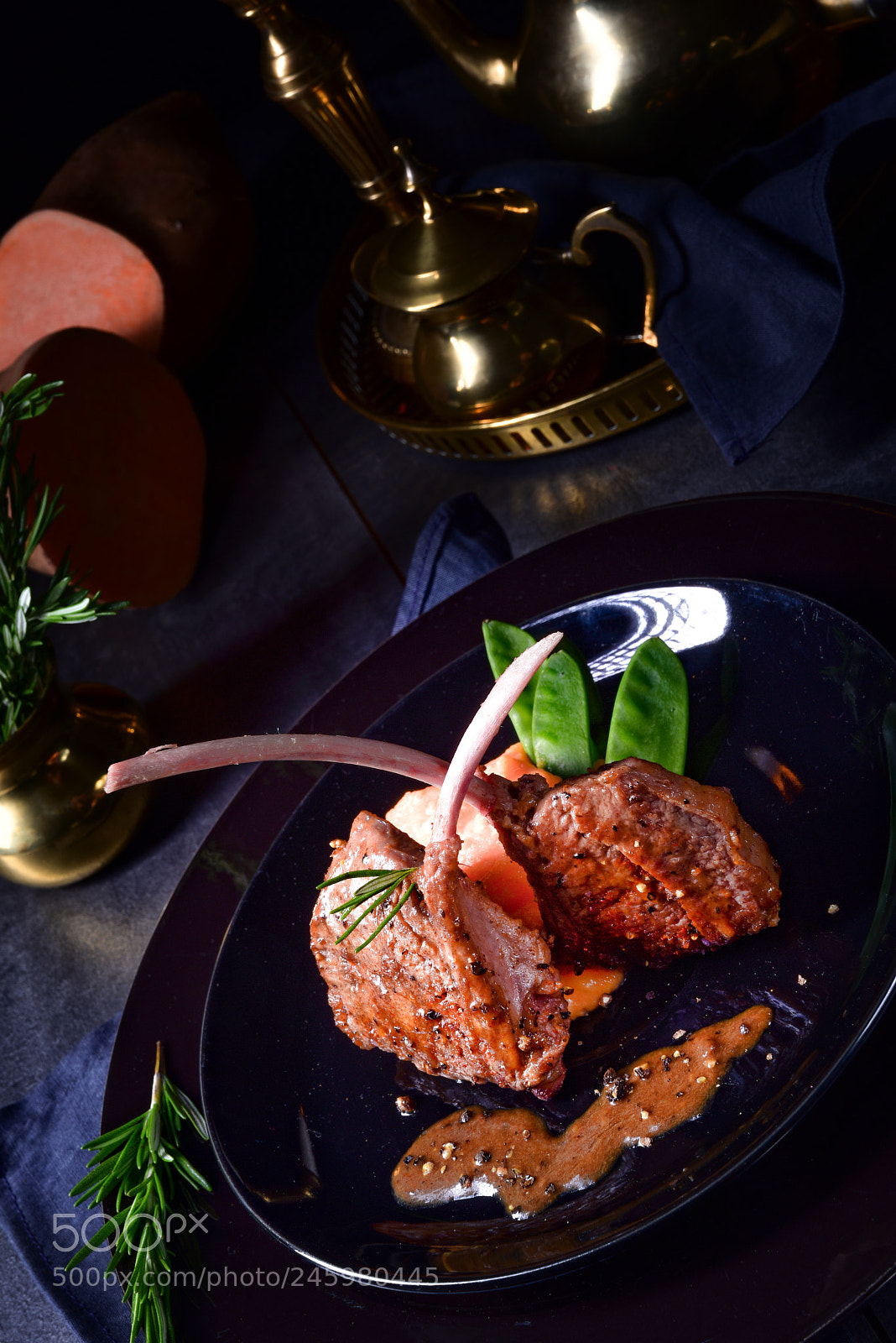 Nikon D810 sample photo. Lamb steaks with rosemary photography