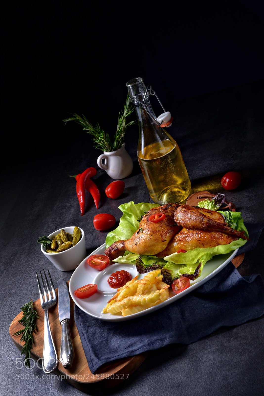 Nikon D810 sample photo. Fried chicken with chips photography