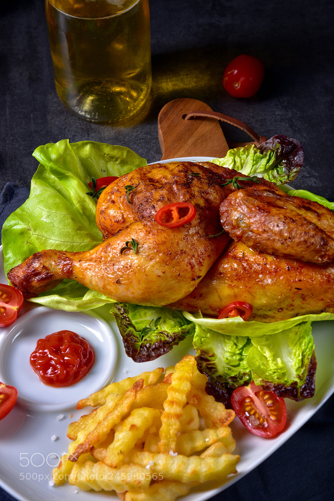 Nikon D810 sample photo. Fried chicken with chips photography