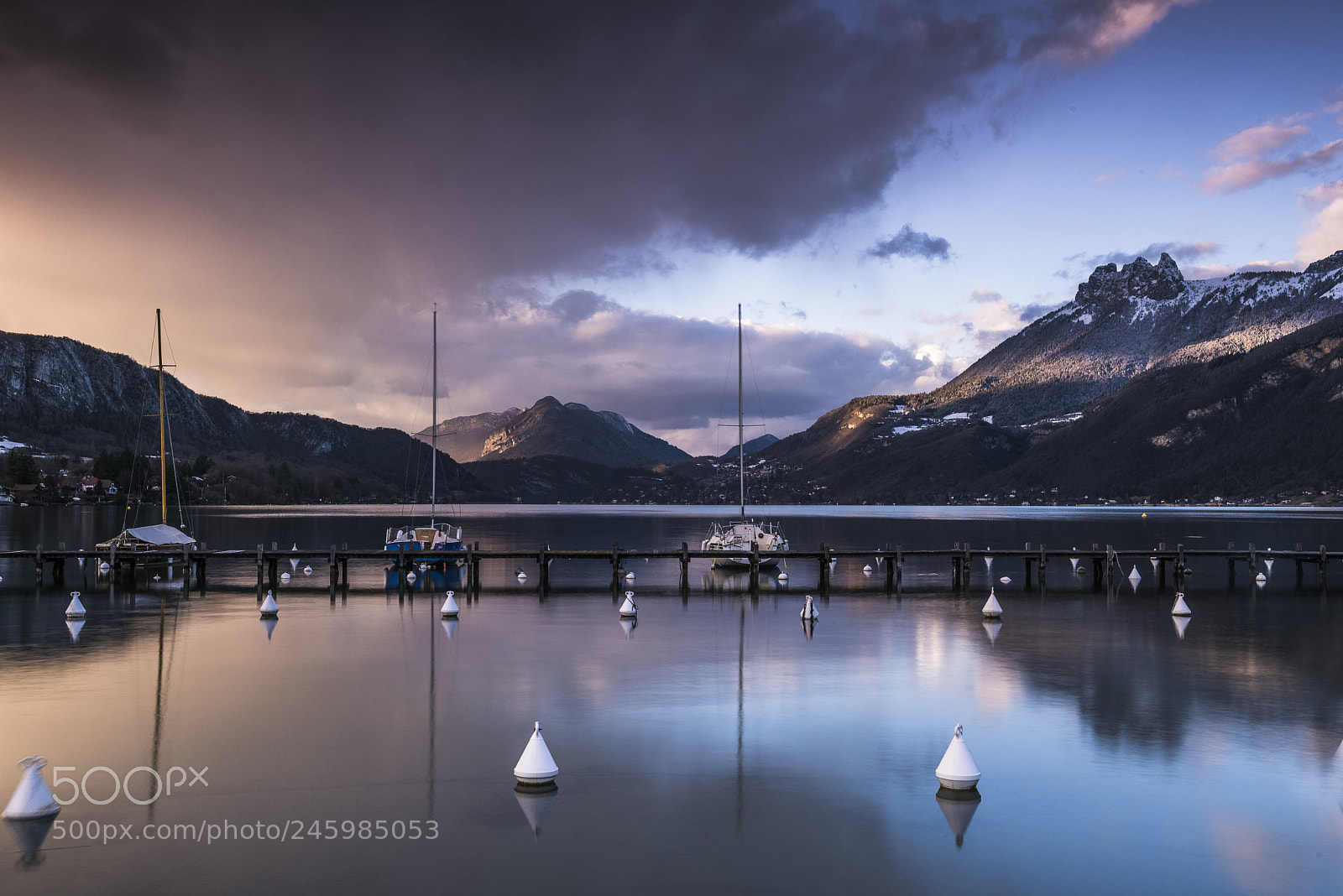 Nikon D810 sample photo. Sunset on annecy lake photography