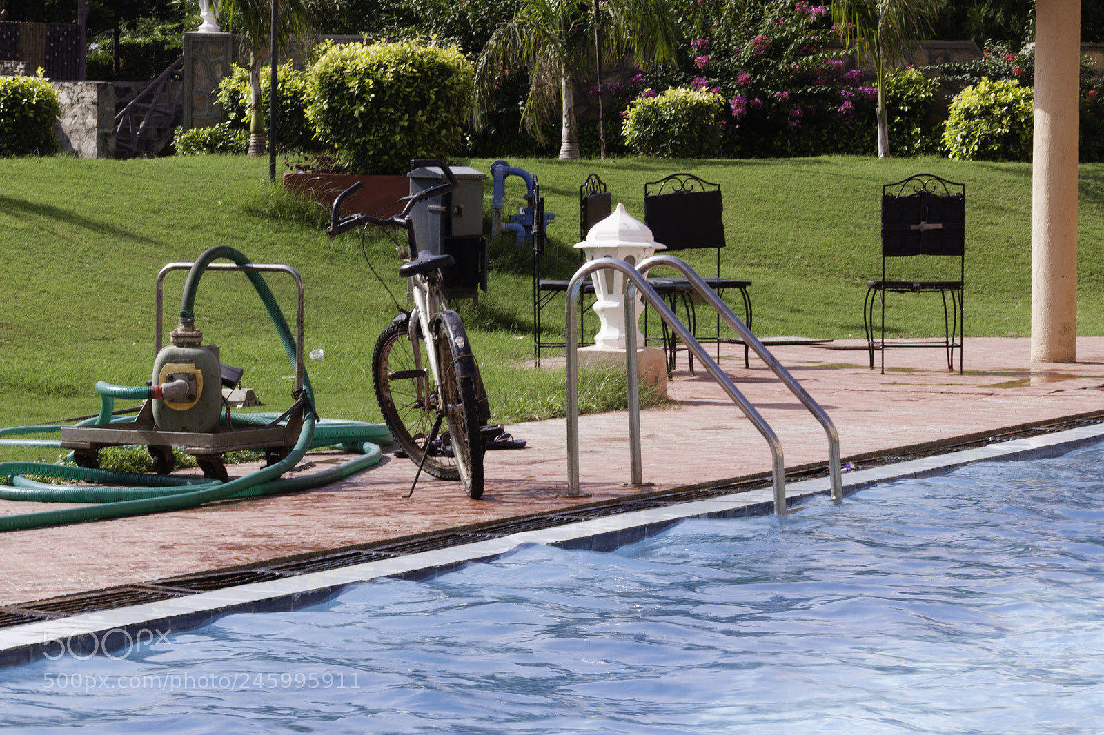 Canon EOS 450D (EOS Rebel XSi / EOS Kiss X2) sample photo. Cycle, motor, swimming pool photography