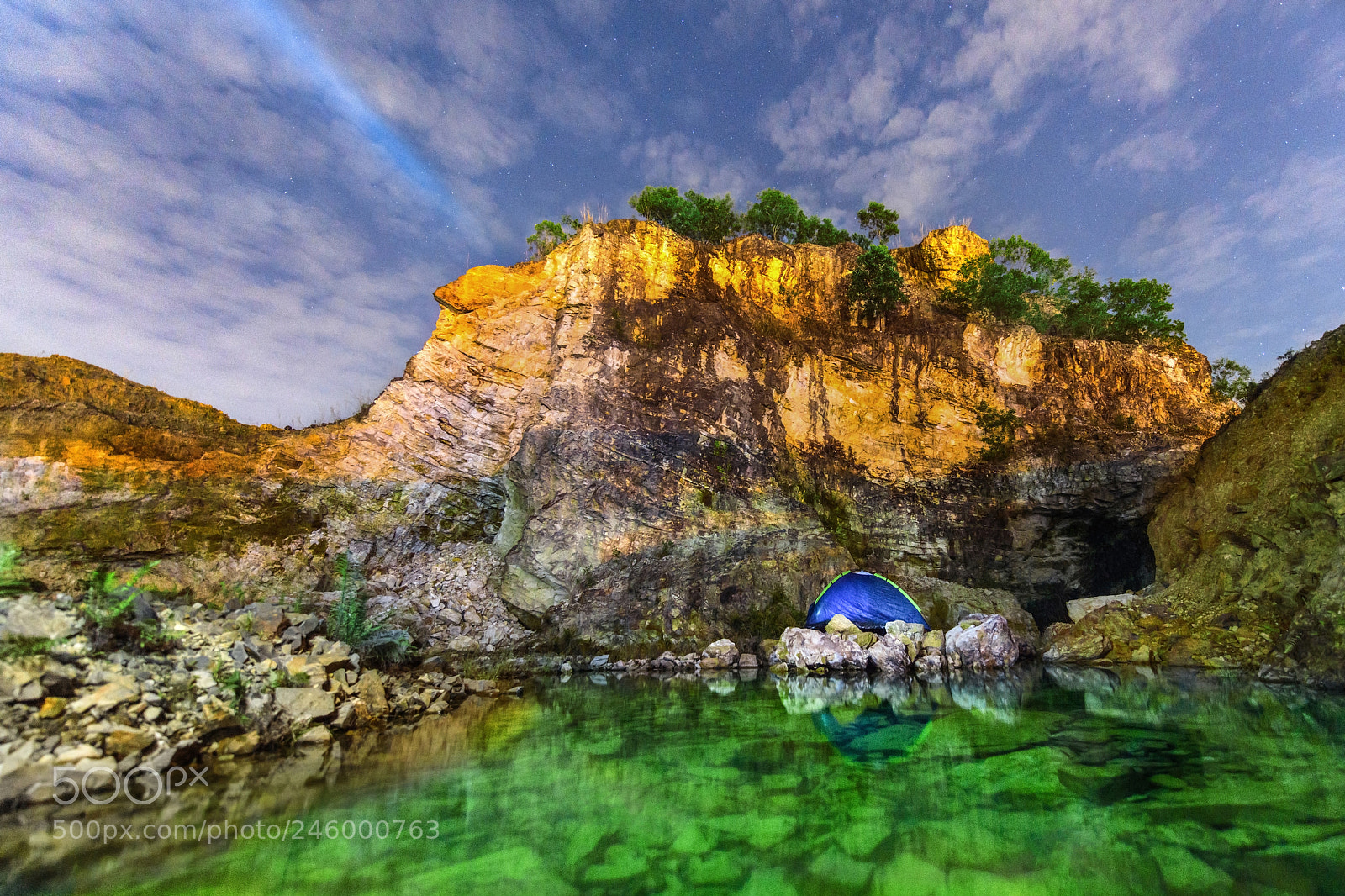 Nikon D850 sample photo. Stone lake with night photography