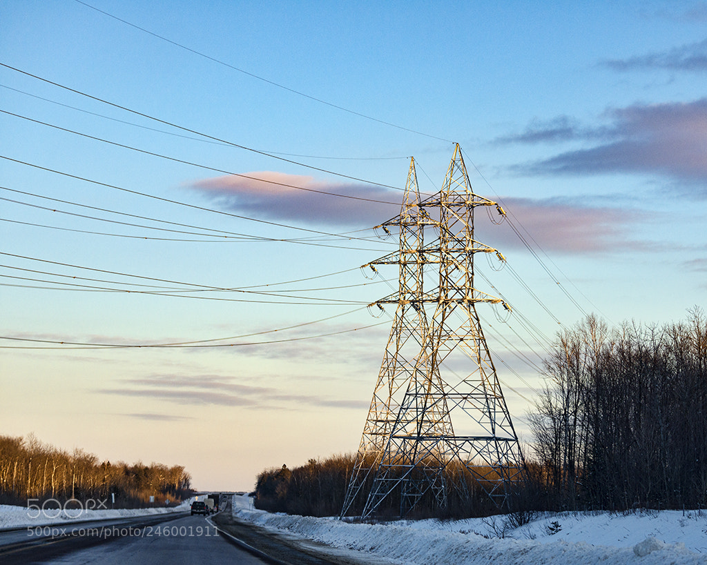Nikon D800 sample photo. Pylône d'hydro-québec photography