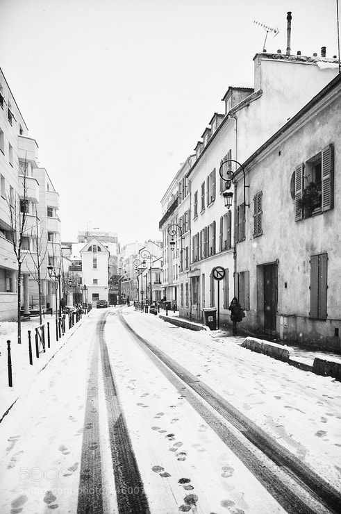 Fujifilm X-Pro1 sample photo. Puteaux / rue voltaire / neige photography