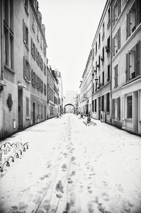 Fujifilm X-Pro1 sample photo. Puteaux / rue saulnier / neige photography