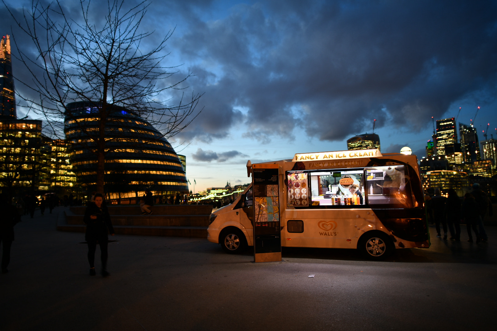 Nikon D850 + Nikon AF-S Nikkor 24mm F1.4G ED sample photo. Icecream truck at london tower bridge photography