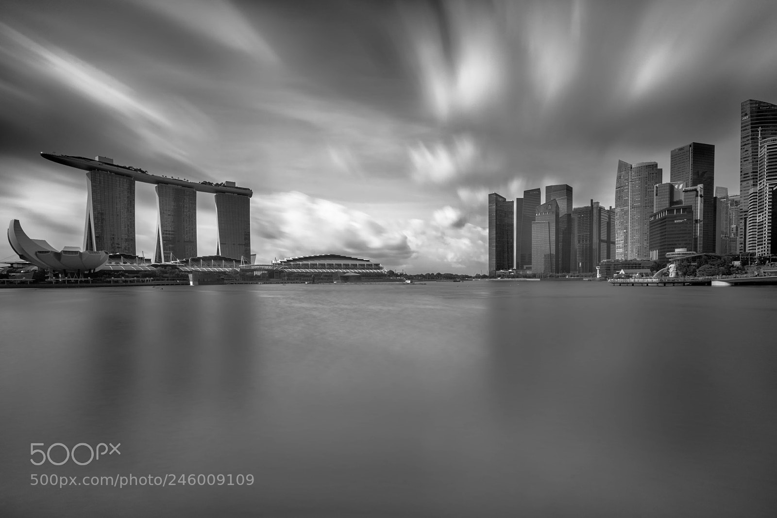 Sony a7R II sample photo. Singapore skyline (monochrome) photography