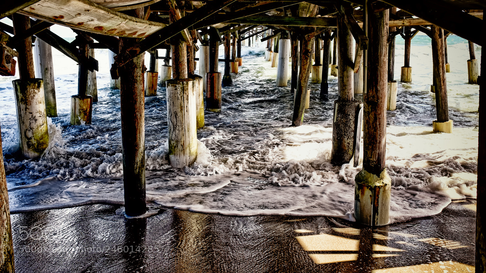 Fujifilm X100S sample photo. Under the pier (color) photography