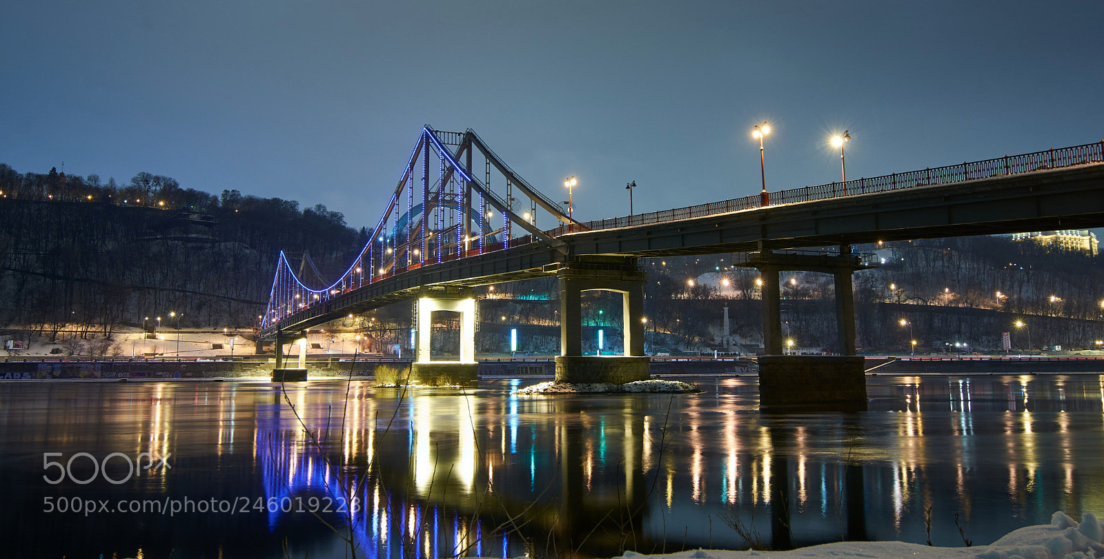 Nikon D7100 sample photo. Pedestrian bridge at night 2 photography
