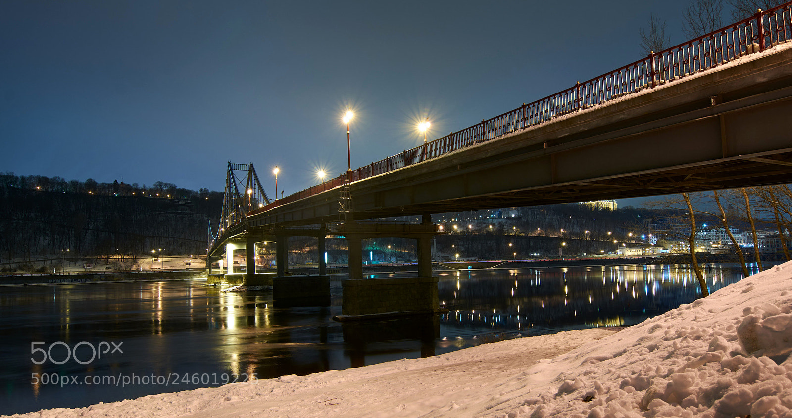 Nikon D7100 sample photo. Pedestrian bridge at night photography