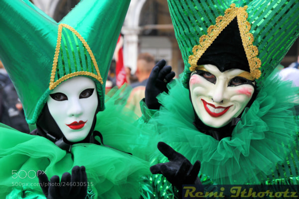 Nikon D300 sample photo. Venice carnival in green photography