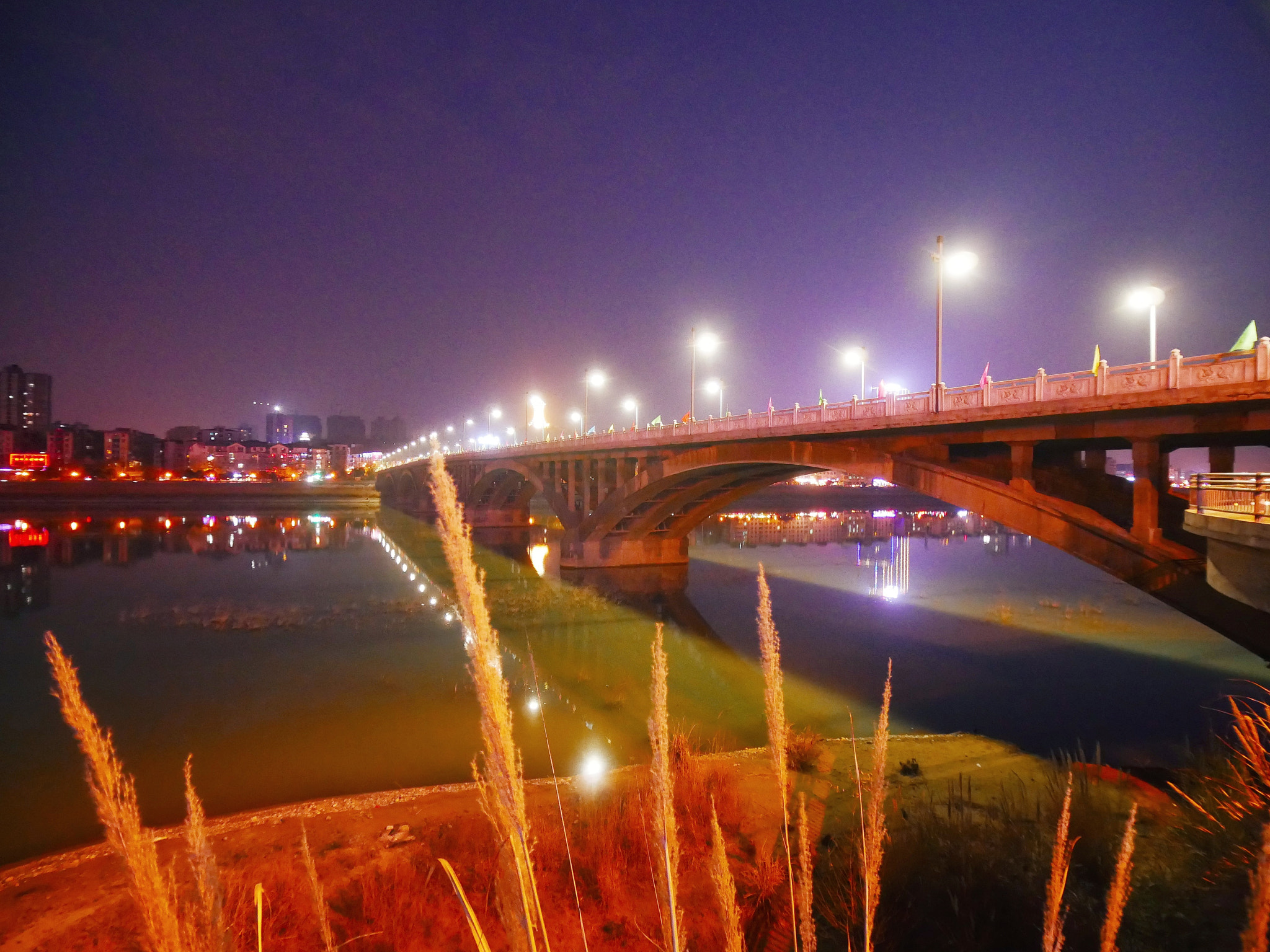 Panasonic Lumix DC-GX850 (Lumix DC-GX800 / Lumix DC-GF9) sample photo. Bridge, night of guangyuan photography