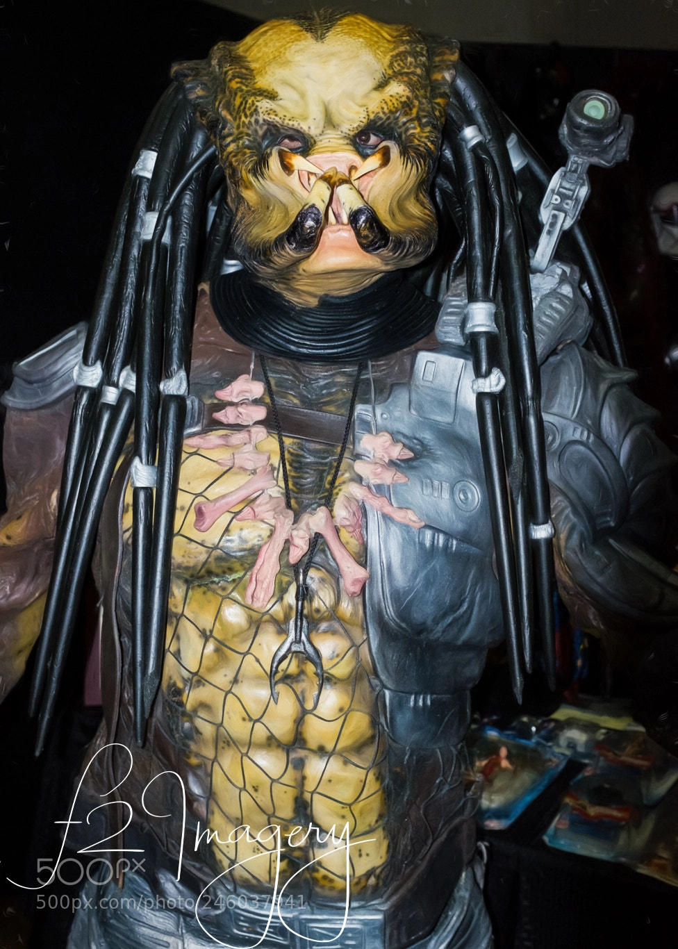 Fujifilm X100T sample photo. Predator cosplay photography