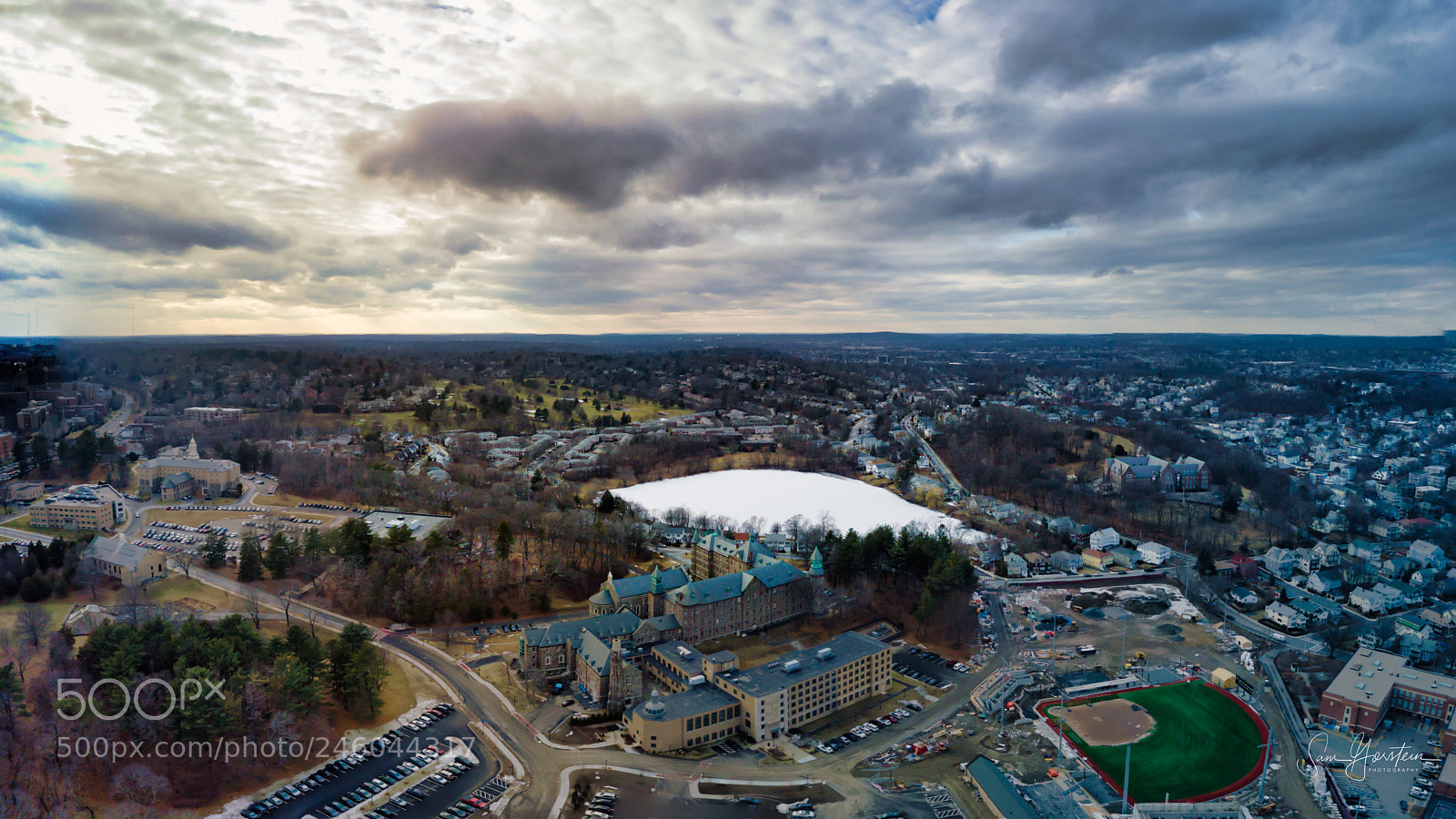 DJI FC220 sample photo. Horizontal pano brighton, ma photography