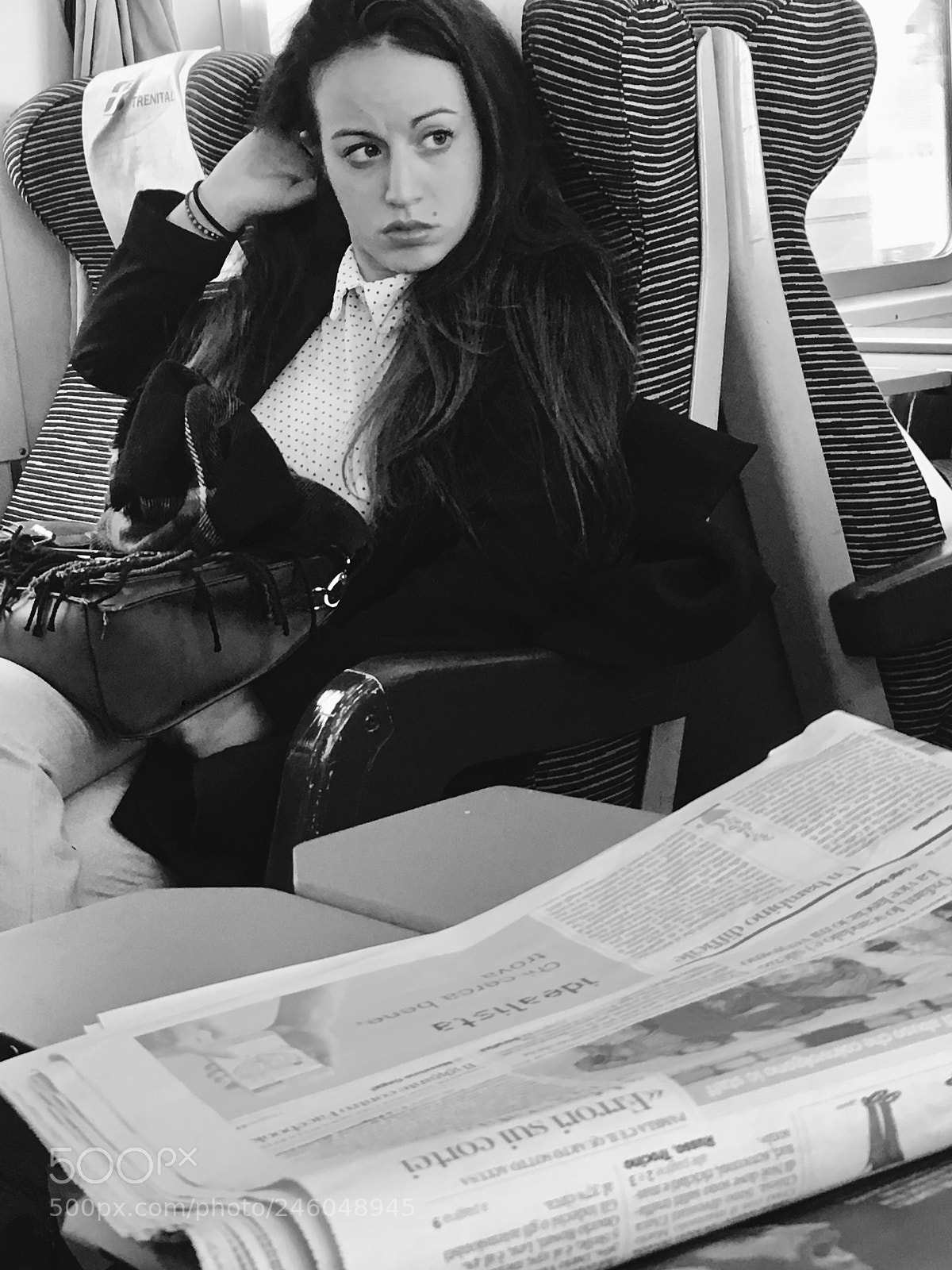 Apple iPhone SE sample photo. Train random girl. photography