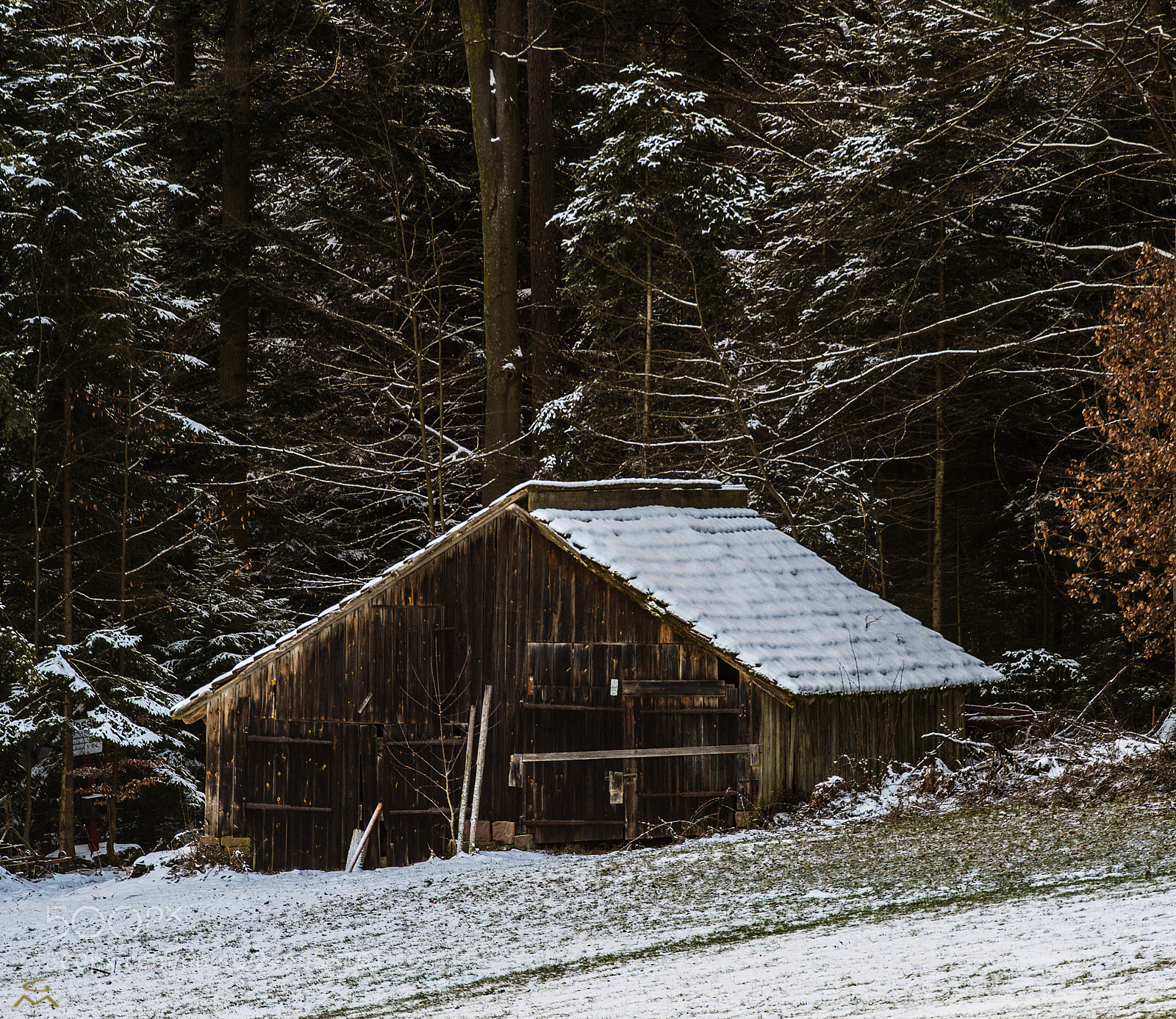 Nikon D500 sample photo. Winter barn photography
