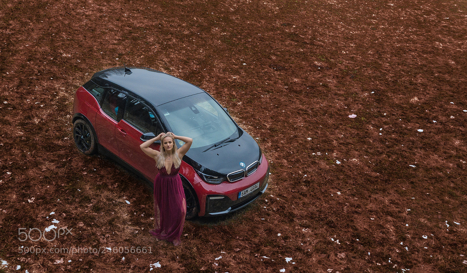 DJI FC220 sample photo. Radka a bmw i3 photography