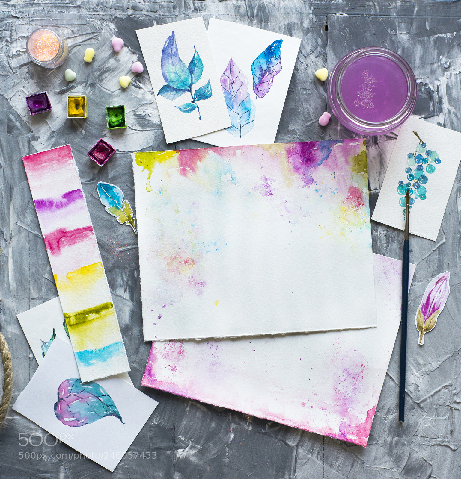 Nikon D610 sample photo. Watercolor drawings over gray photography