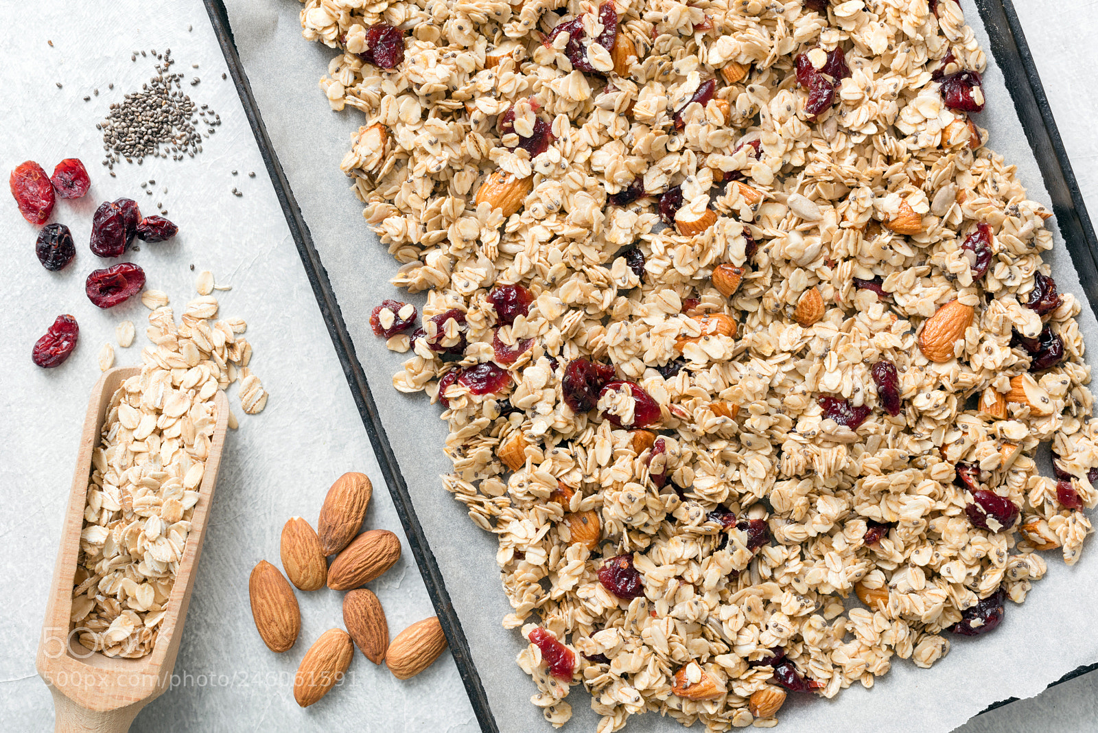 Nikon D810 sample photo. Homemade granola on baking photography