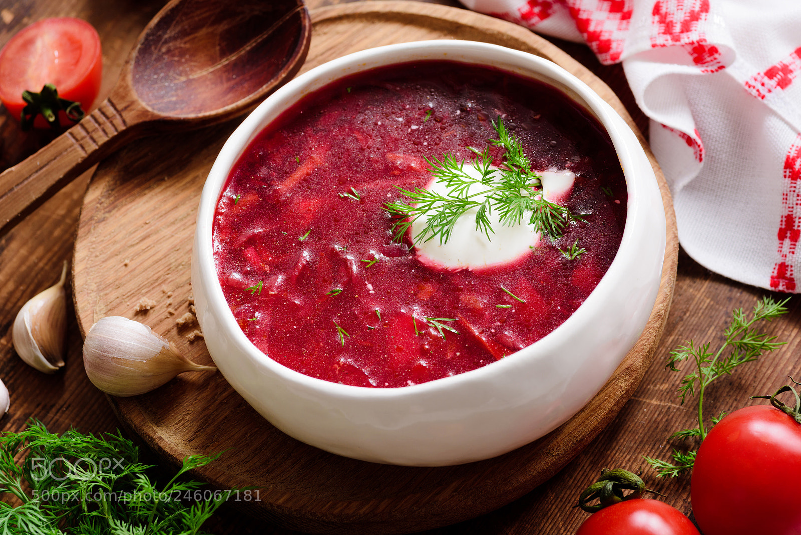 Nikon D810 sample photo. Borscht soup in white photography