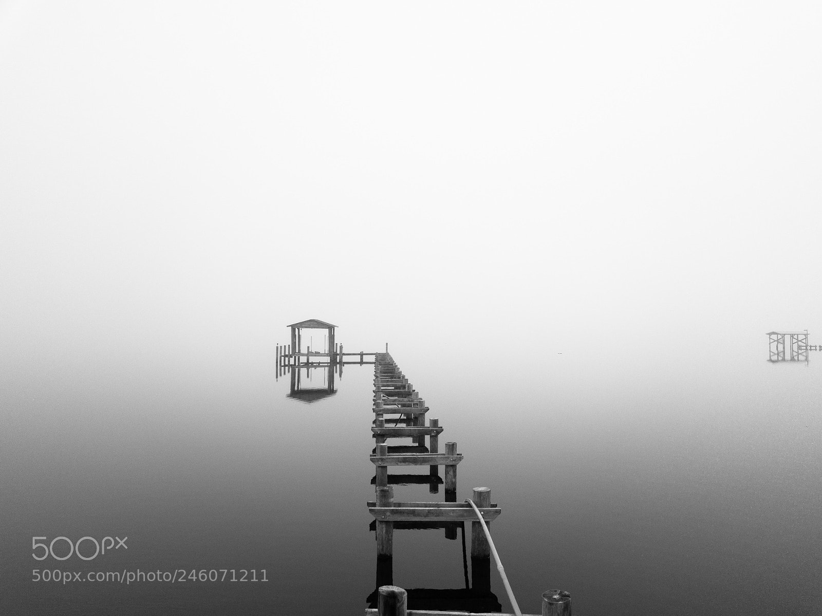 DJI FC220 sample photo. Foggy pier photography