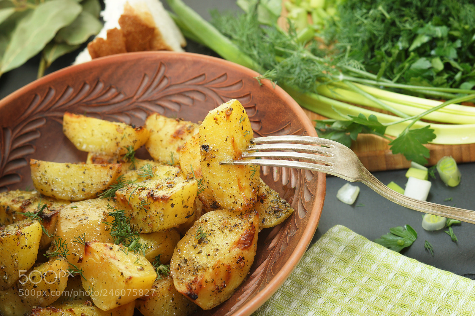 Sony SLT-A65 (SLT-A65V) sample photo. Baked with spices potatoes photography