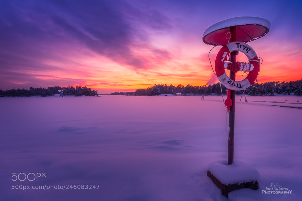 Sony Alpha DSLR-A700 sample photo. Haukilahti winter sunset photography