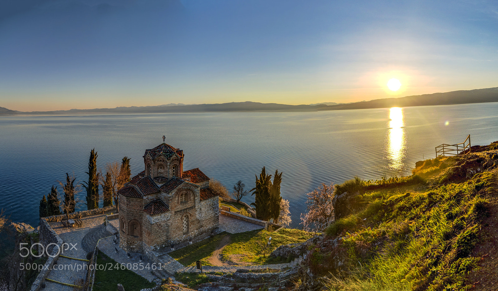 Nikon D5000 sample photo. Ohrid lake-panoramic view photography