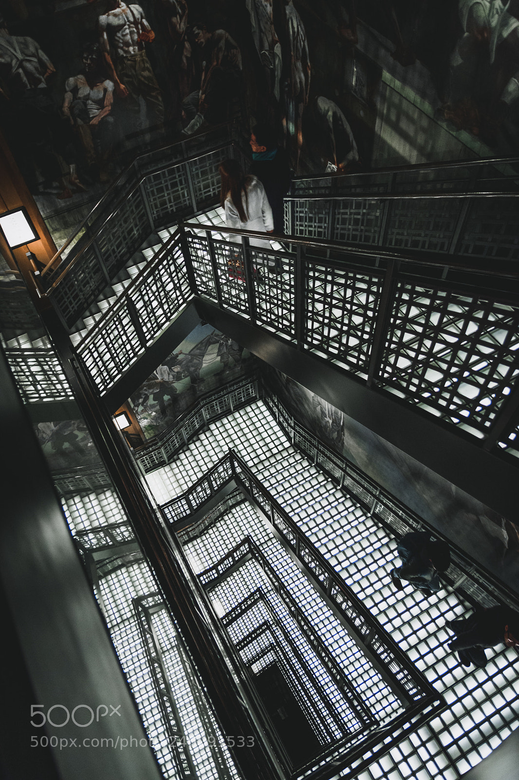 Nikon D7200 sample photo. Down a lit stairwell photography