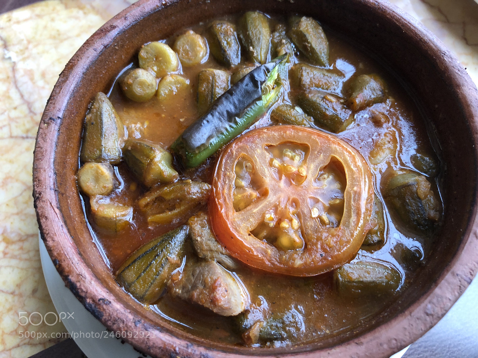 Apple iPhone 8 Plus sample photo. Egyptian food - ocra photography
