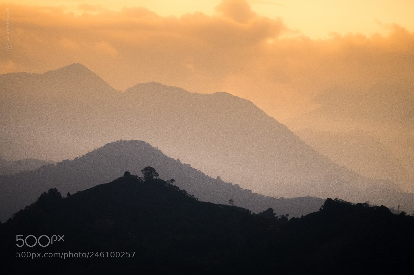Fujifilm X-E1 sample photo. Jardin dusk and mountains. photography