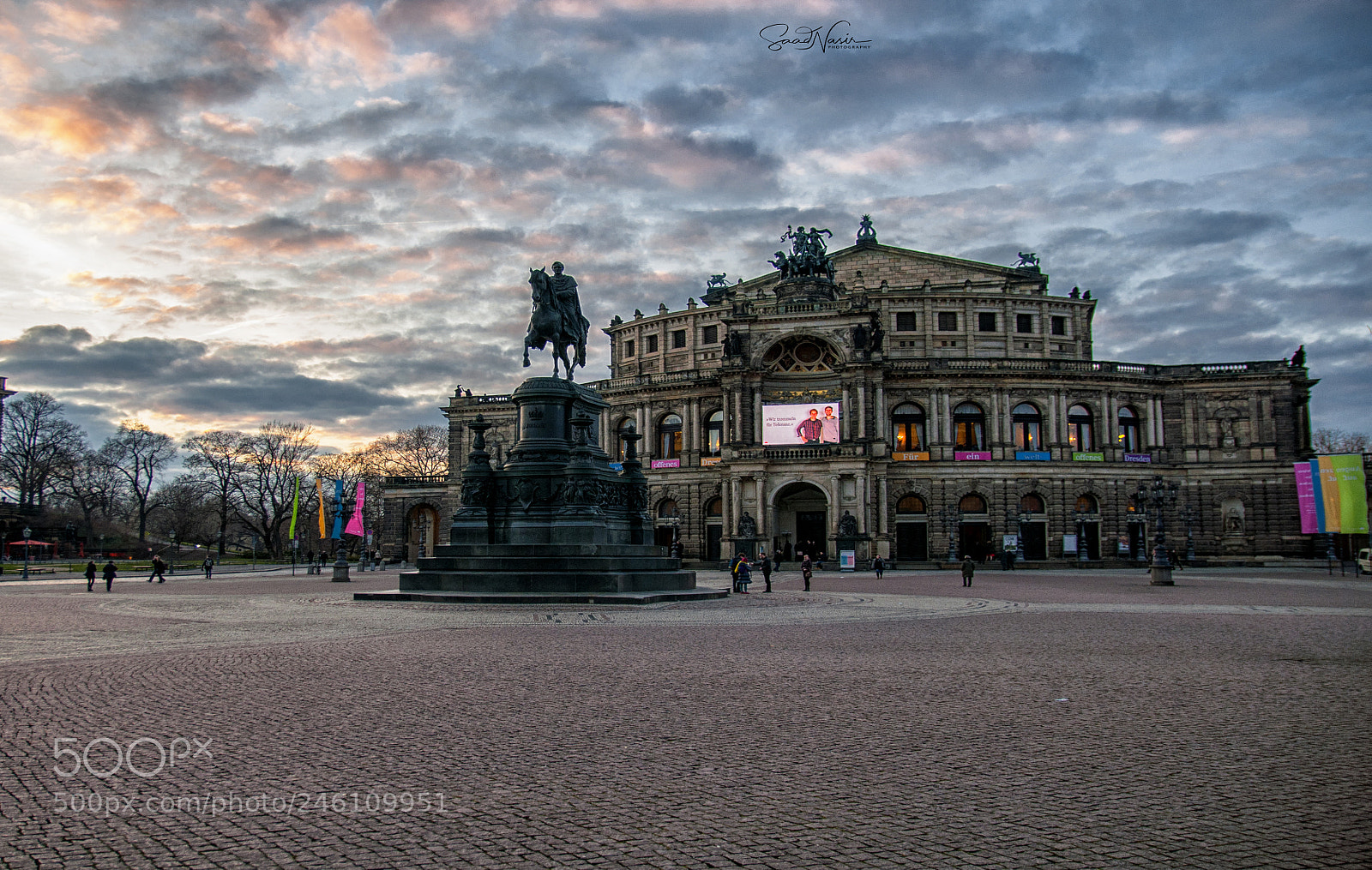 Nikon D5000 sample photo. Sunset semperoper, dresden photography