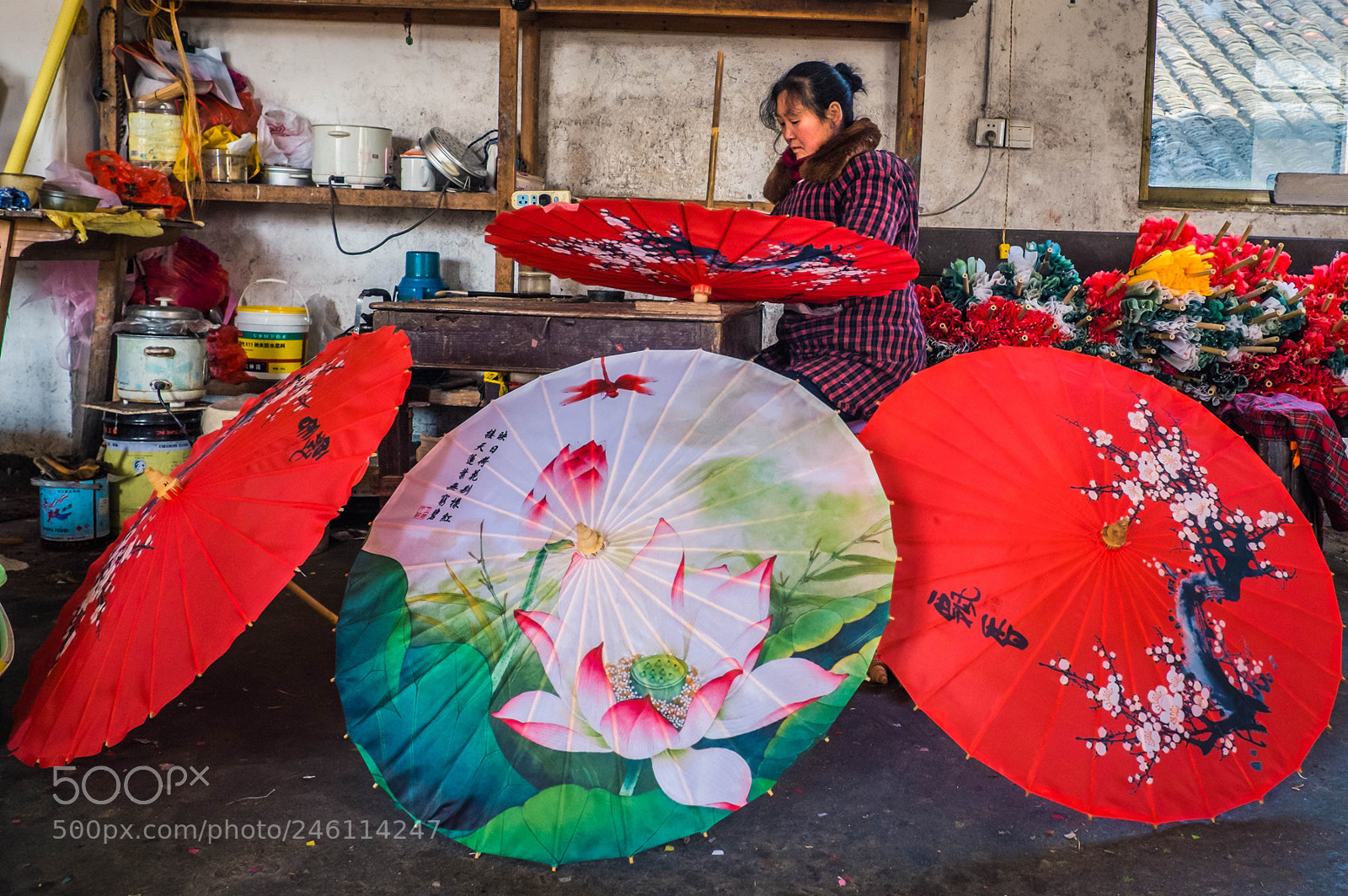 Fujifilm X100S sample photo. Making umbrellas photography