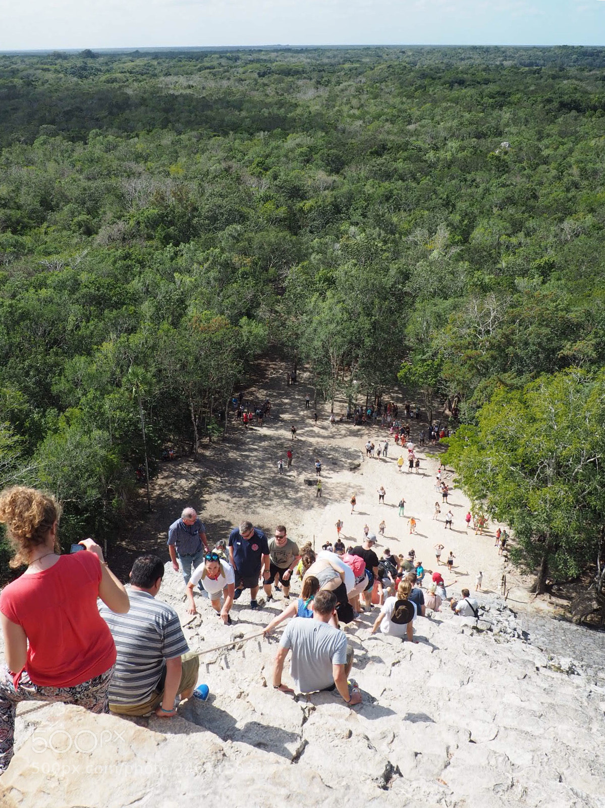 Olympus OM-D E-M10 sample photo. Cobá pyramid view photography
