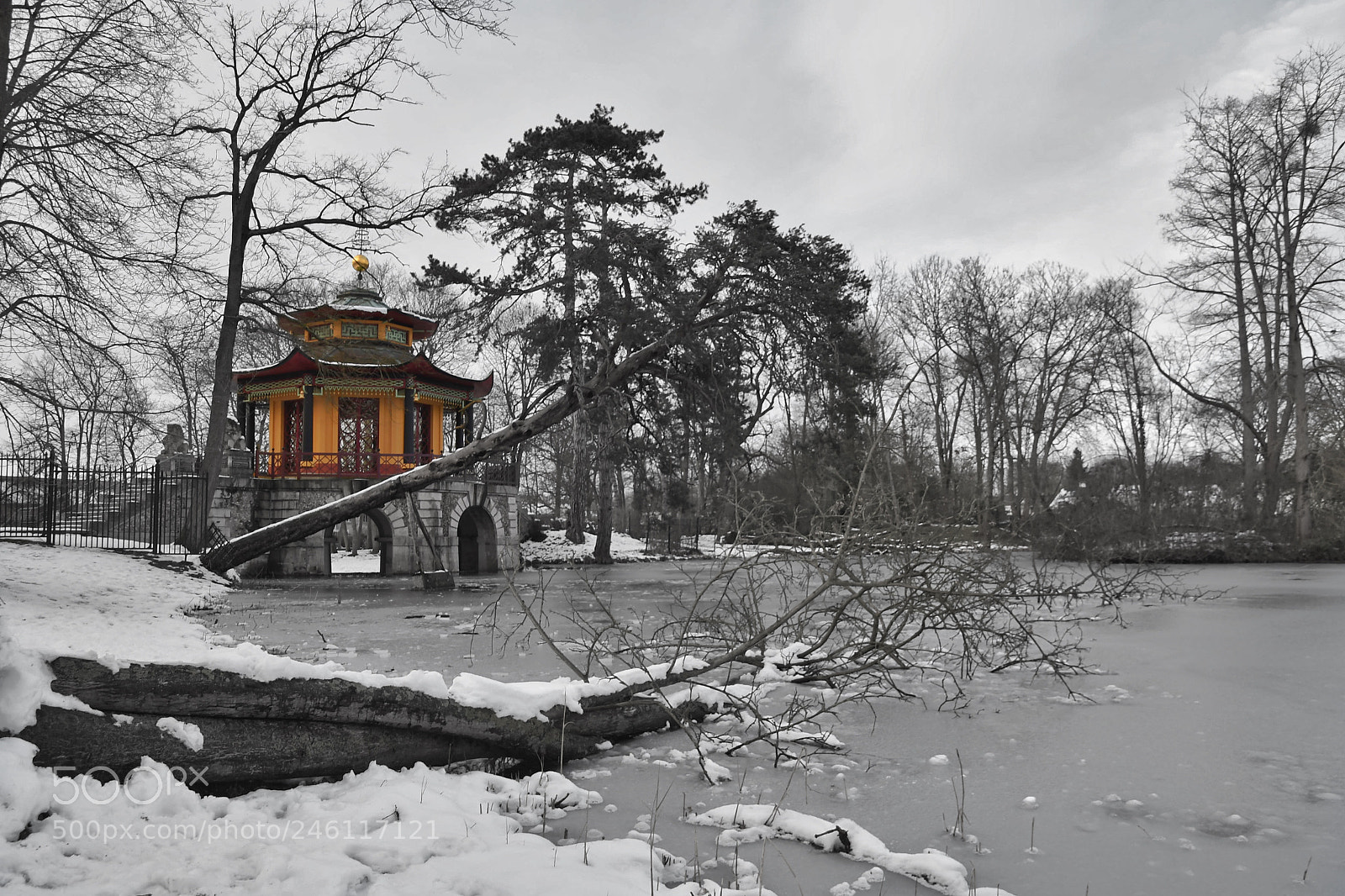 Nikon D500 sample photo. Chinese pavilion in winter photography