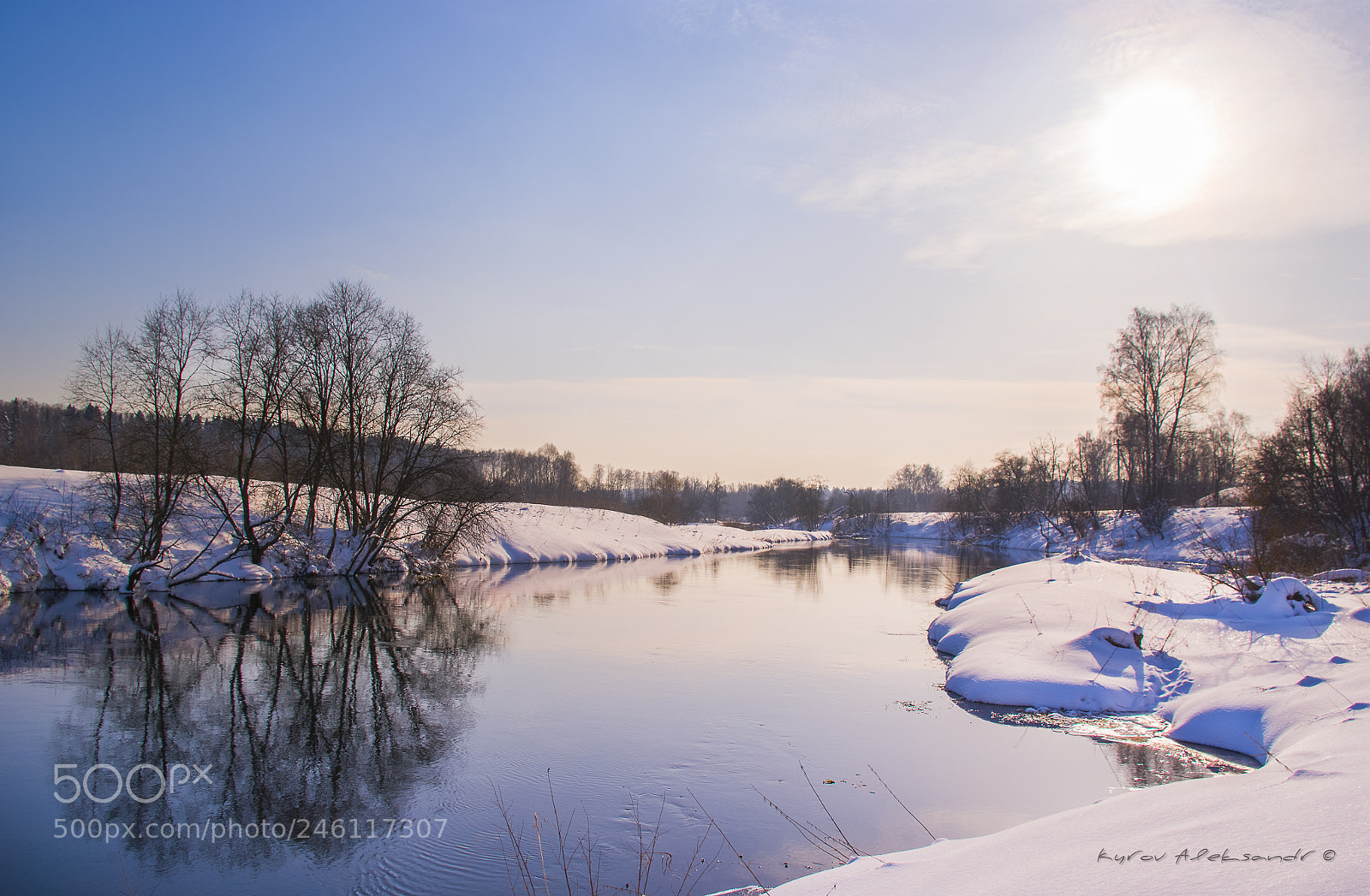 Pentax K20D sample photo. Istra river in winter photography