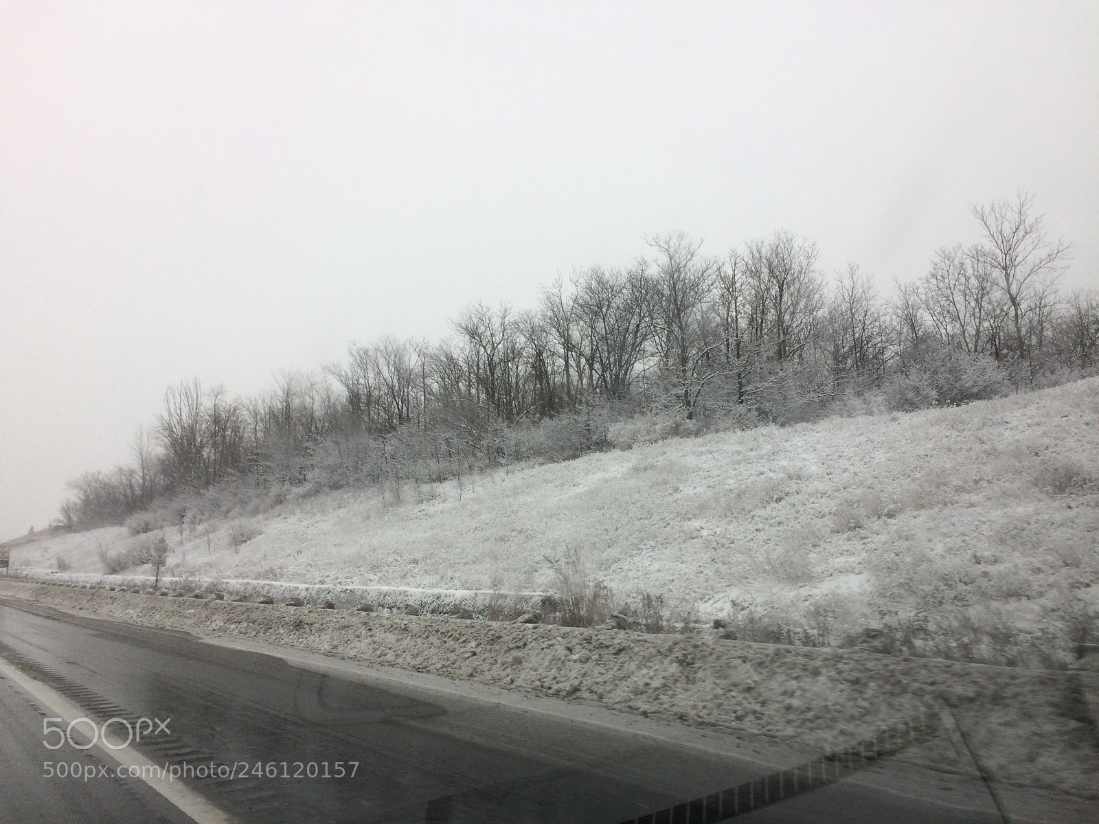 Apple iPhone 5s sample photo. Snow fall on hwy photography