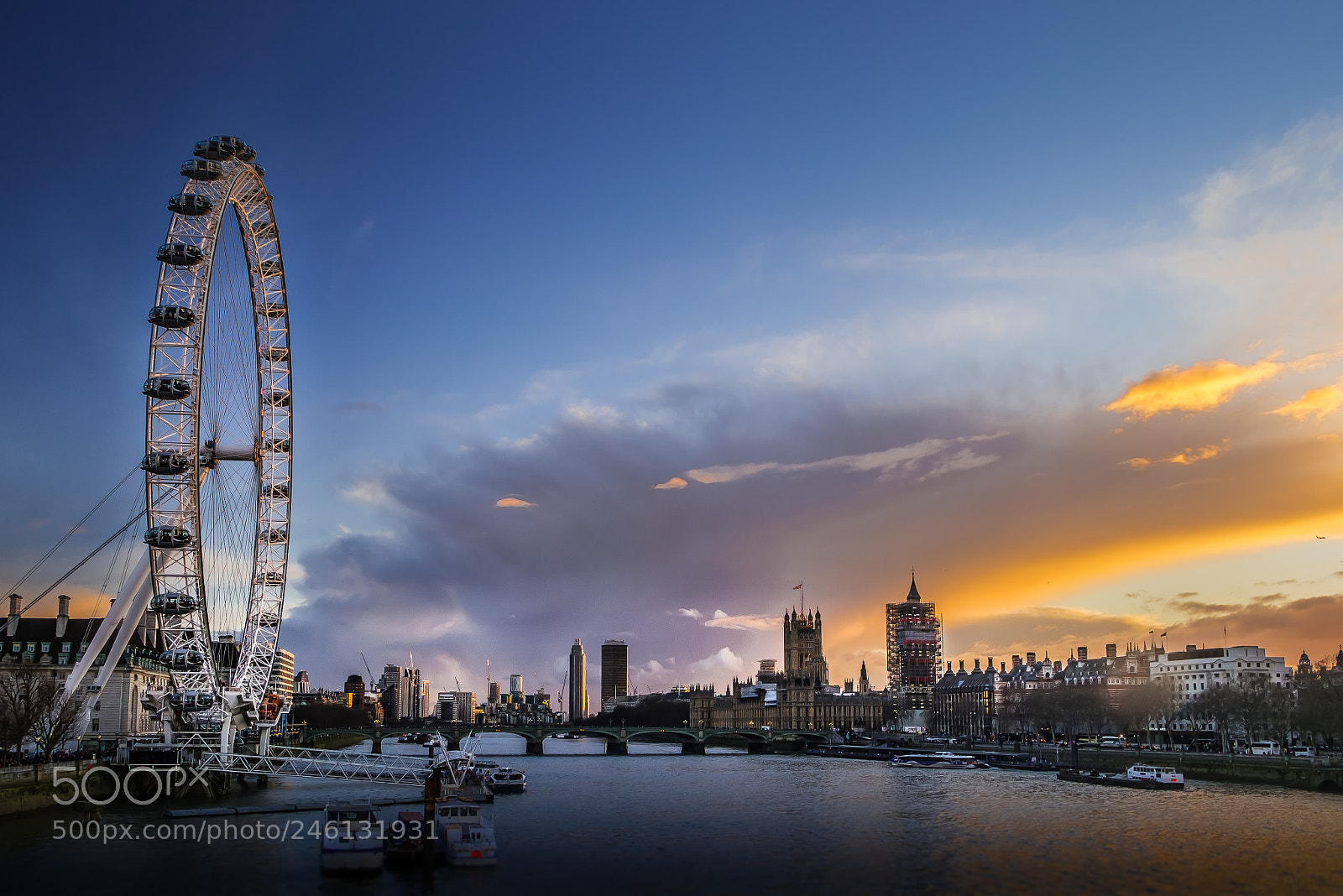 Fujifilm X-M1 sample photo. London eye sunset photography
