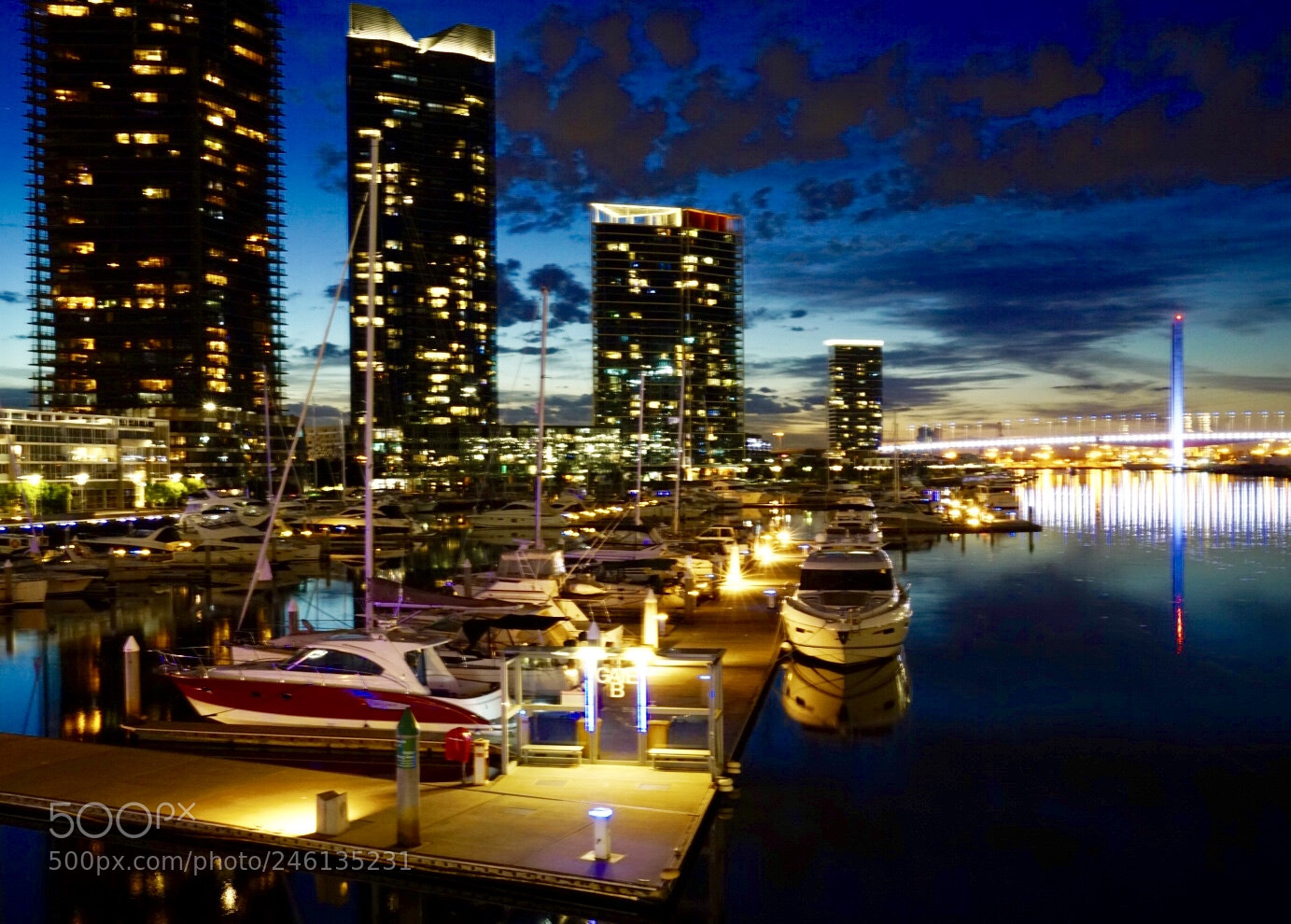 Sony a7R II sample photo. Melbourne docklands night photography
