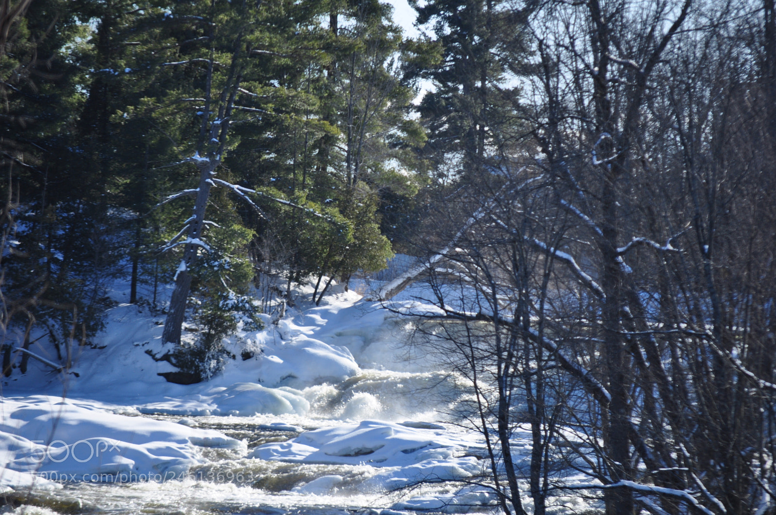 Nikon D5000 sample photo. Icy rapids photography