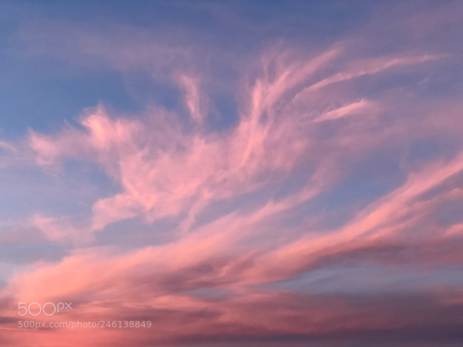 Apple iPhone 8 Plus sample photo. Whispy pink clouds photography