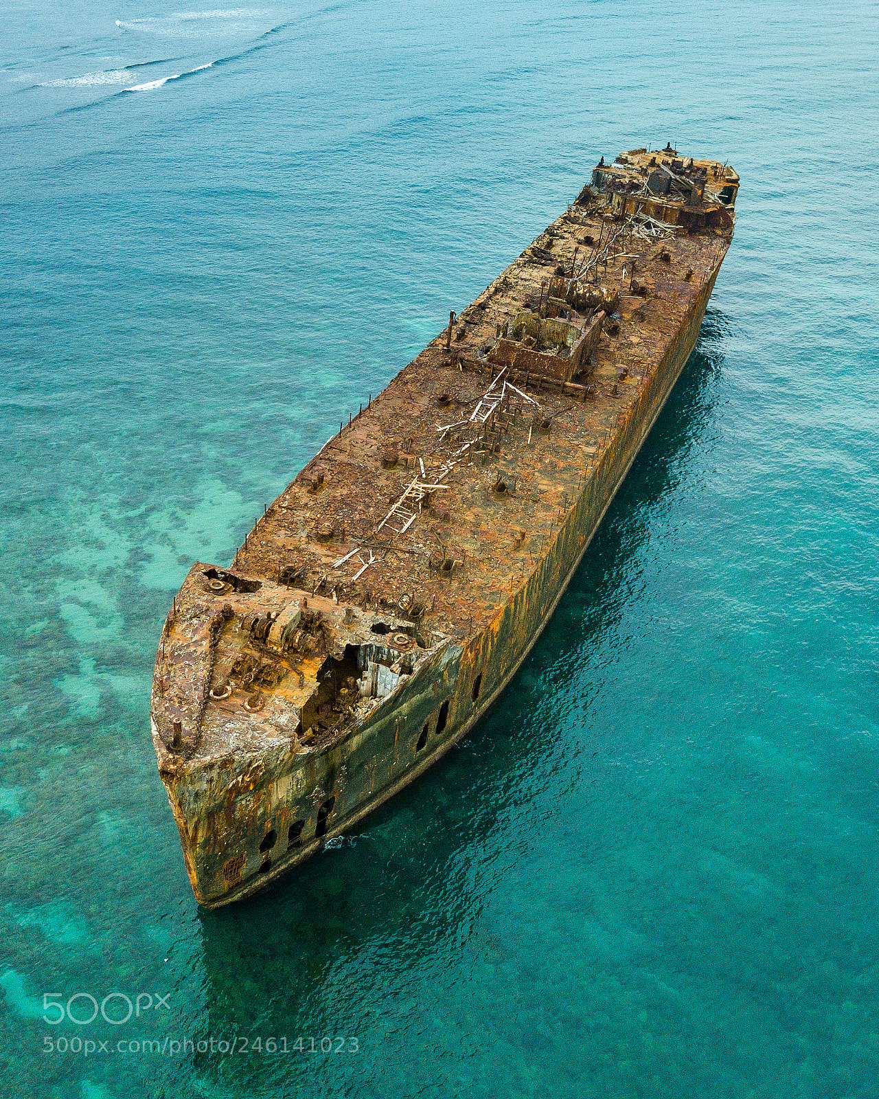 DJI FC220 sample photo. Lanai shipwreck photography