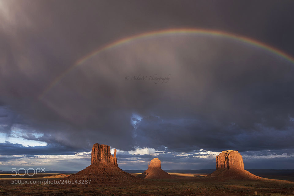 Nikon D810 sample photo. Rainbow over monument valley photography
