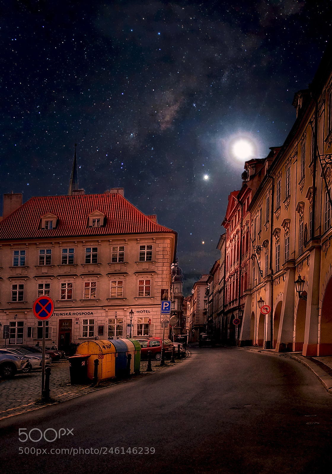 Samsung Galaxy S7 sample photo. Night street of prague. photography