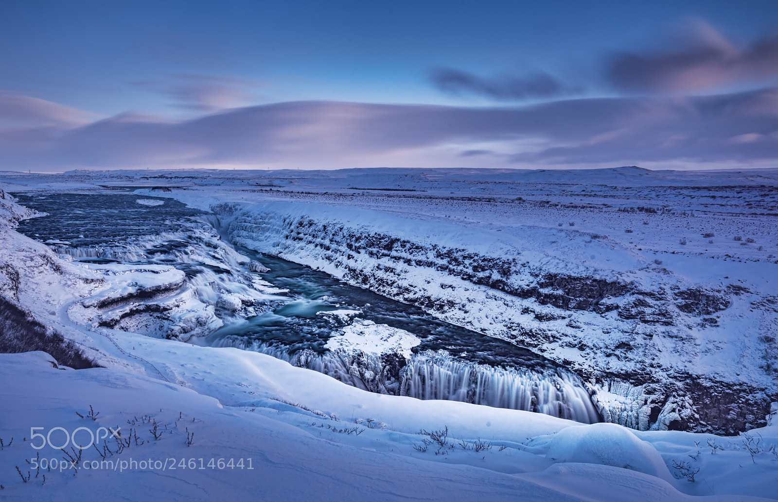 Nikon D800 sample photo. Gulfoss in winter photography