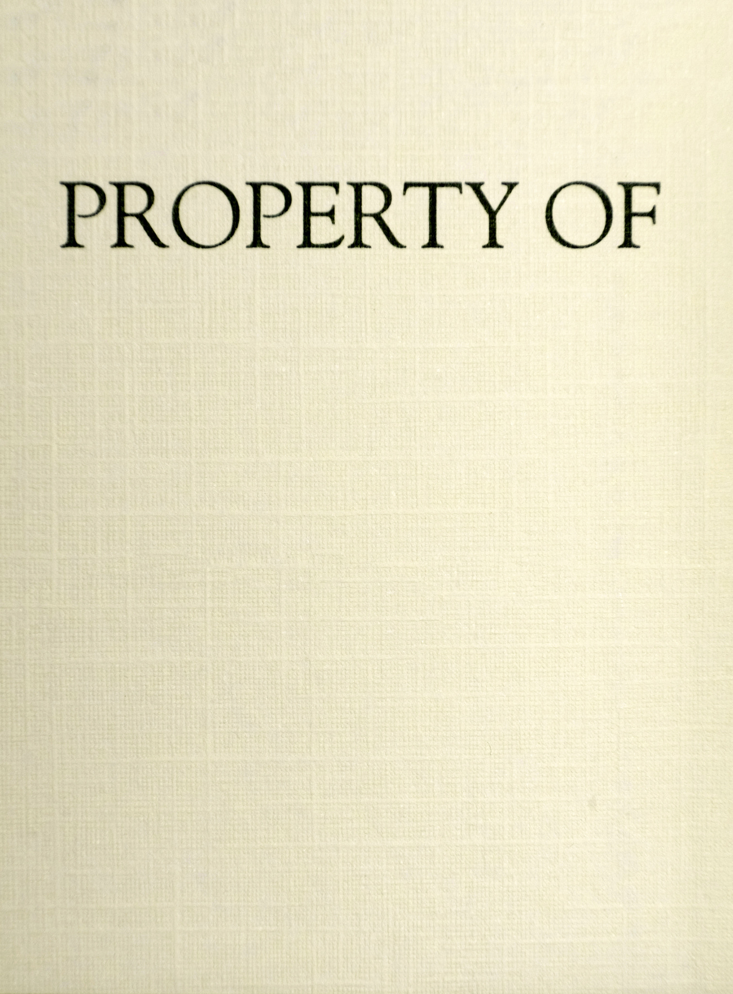 Property Of blank page