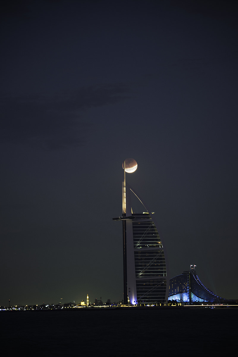 Nikon D810A sample photo. Eclipse on burj alarab photography