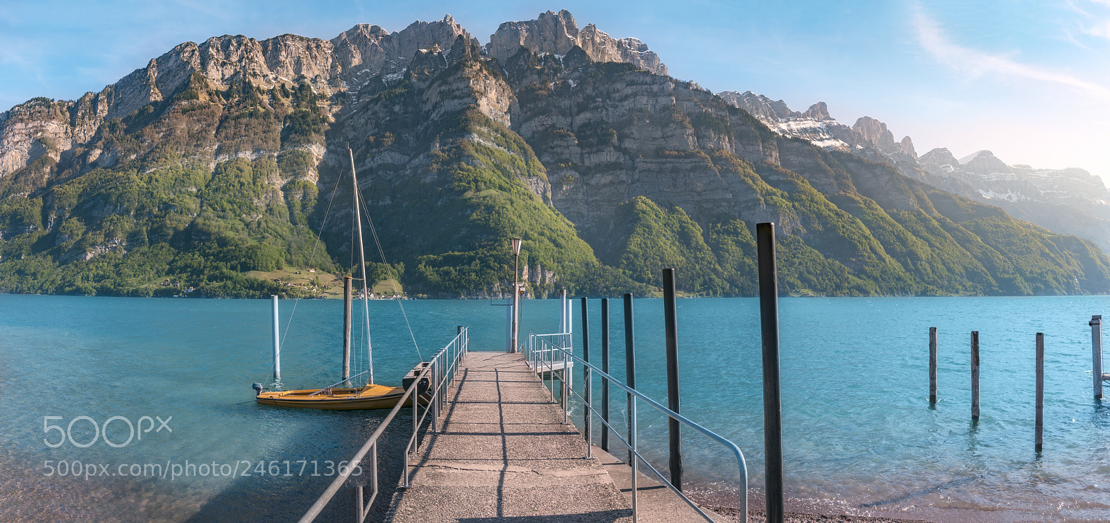 Nikon D750 sample photo. Pier on alpine lake photography