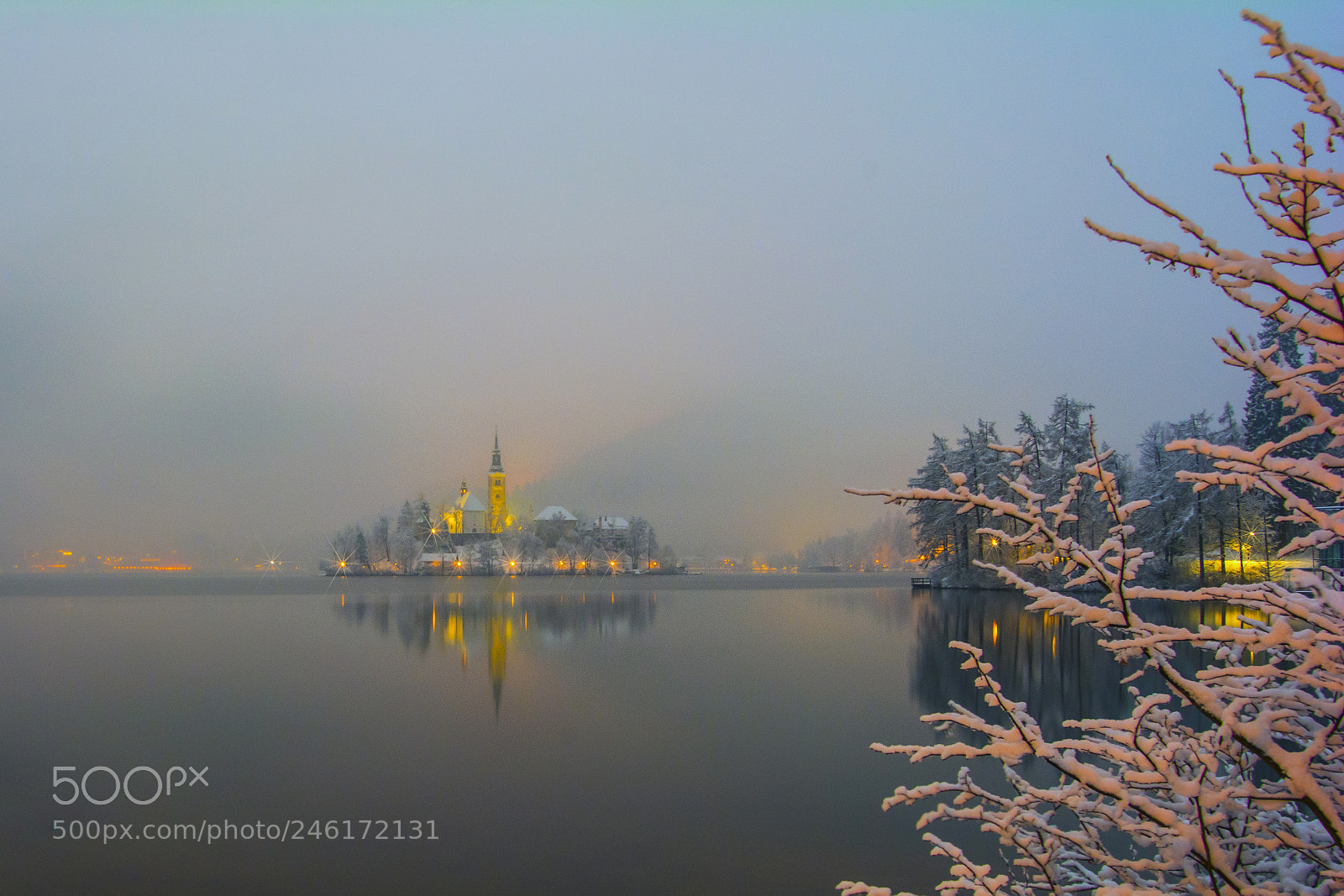 Nikon D7100 sample photo. Church on lake bled photography
